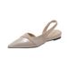 French Pointed Toe Flat Sandals Spring New Style Soft Bottom Slope Heel Side Open Large Size Women's Single Shoes_vogvips.com
