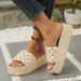 Rhinestone Sponge Platform Sandals For Women Summer Beach Holiday Slippers_vogvips.com