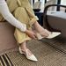 Women's 2026 Spring French Retro Hollow Pointed Mid-Heel Shallow Slip-On Sandals With Wedge Heel And Closed Toe_vogvips.com