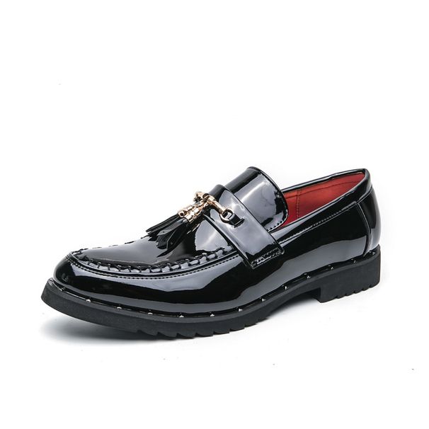 Large Size Glossy Business Set Foot For Men And England, Fashionable Solid Color Flowing Suo Lefu Shoes, Korean Version_vogvips.com