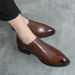 Casual Leather Shoes Large Size Outside Wearing Pointed Shoes A Slip-on Loafers_vogvips.com