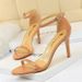 126-A10 Style Fashion Simple Open Toe Stripe Slim High Heels Lacquer Leather Sexy Women's Sandals_vogvips.com