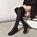 Over-the-Knee For 2020 Autumn Winter New Slimming Long Fleece-Lined Flat Elastic Leather Boots Women_vogvips.com