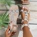 Women's Flat Sandals Rhinestone Iris One-line Elastic Beach Sandals For Women_vogvips.com