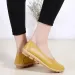 Womens Yellow Leather Flat Shoes Comfortable Slip On Loafers For All Day Standing_vogvips.com