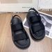 Women's Thick-soled Platform For Summer 2025, New European Style With Velcro Straps, Comfortable Beach Sandals_vogvips.com