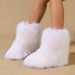 Women's New Furry Cross-Border European And American Style Flat High-Top Fur Snow Winter Warm Mid-Calf Boots_vogvips.com