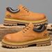 European Warm Series Leather Low-top Thick-soled Martin Outdoor Work Shoes Pigskin Large Size Short Boots Men's Non-slip Wear-resistant_vogvips.com