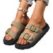 2025 New Fashion Women's Platform Thick Sole Slippers With Belt Buckle, One-Strap Beach Sandals For Women_vogvips.com