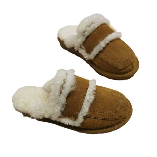 Closed-Toe Half Slippers For Women, Autumn And Winter, Style, Outdoor Cotton Flat Sole, Furry Slippers,_vogvips.com