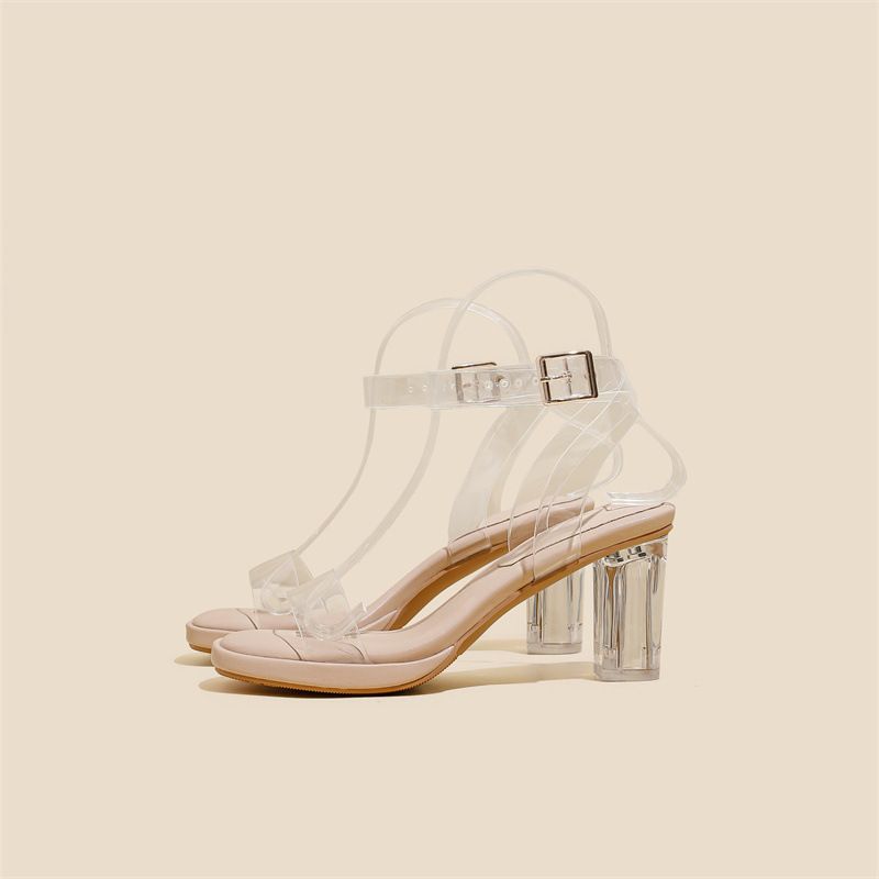 In-tock Tranparent Andal For Women, New Ummer 2026 Women' Hoe, Waterproof Platform Crytal Chunky Heel High_vogvips.com
