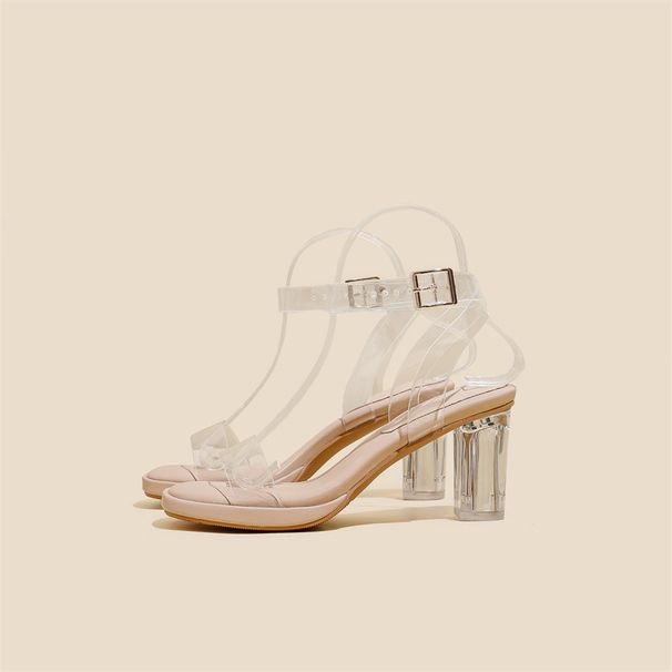 In-tock Tranparent Andal For Women, New Ummer 2026 Women' Hoe, Waterproof Platform Crytal Chunky Heel High_vogvips.com