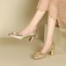 Sexy Toe Thick Bottom Women's 2025 Autumn New Shallow Mouth Medium Heel Women's Work Shoes Wear Comfortable Lightweight Fashionable_vogvips.com