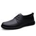 Loafers Men's Leather Shoes Soft Sole Lace-Up Dress Men's Shoes Wind Round Head Lace-Up Casual Shoes Work Shoes_vogvips.com