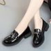 2025 Autumn British Style Shiny Loafers New Fashion Rhinestone Soft Sole Shallow Low-Heel Leather Shoes_vogvips.com