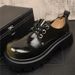 Business Formal Men's New Patent Elegant Casual Thick Sole Internal Large Toe Derby Leather Shoes_vogvips.com