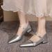 Soft Leather! The Heel Is Step-on! French-style Elegant Single Vintage Black Mary Jane Shoes, Pointed Toe, Strap,_vogvips.com