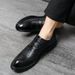 Spring New Men's Casual Single Pointed Business British Style Trendy Lacing Personalized Fashion Small Leather Shoes_vogvips.com