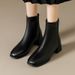 680133-1 Genuine Leather Slimming Women Martin Autumn Winter Back Zipper Fleece Thick High Heel Short Boots_vogvips.com