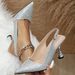 White Women S Stiletto Pointy Crystal Bow Wrapped Sandals Ultra New High Heels_vogvips.com