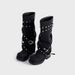 Women's Shoes Niche Design Retro Round Toe Long Boots Rivet Knight Boots Autumn New Maillard Trouser Boots Women_vogvips.com