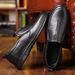 Spring New Men's Single Flat Leather Fashionable Casual Shoe Covers, Lazy One Foot Sh, Middle-aged And Elderly Dad_vogvips.com