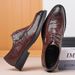 Men's leather shoes Business casual leather hollowed out men's shoes_vogvips.com