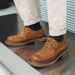 Brogue Genuine Leather Men's Shoes Classic Retro Design Style Outdoor Leisure Business Party Office Wedding Adult_vogvips.com