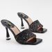 MS Women's Strappy Glitter Stiletto Sandals - Square Toe Open-Toe High Heels For Summer, Black/Red/Gold, Size 36-42_vogvips.com