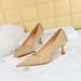 1961-6 Korean Style Spring And Autumn Fashion Simple Versatile Heels Wine Glass High Heel Shallow Mouth Pointed Toe_vogvips.com