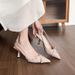 Niche French-style Red Women, New Summer Model, Elegant Socialite Pointed-toe Backless Sandals For Women_vogvips.com