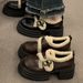 thick-soled Cotton Loafers Women's Velvet Round Head Height-increasing Muffin Small Leather Shoes_vogvips.com