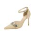 Spicy Girl Black Pointed High Heels, Sexy And Niche Single Shoes, Women's Metal French Buckle Sandals_vogvips.com