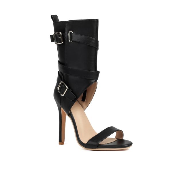 High Heels, Fish Mouth Cool Boots, Thin Heels, Hollow Side Zipper, Short Boots, High Heels, Showing Leg Length And Inner Height_vogvips.com