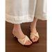 Chuyuji Woven Wedge Roman Stylish Resort-Style Beach Thick-Soled Sandals For Women, Summer Outdoor Wear_vogvips.com