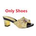 Bow Decoration Chunky Heel Round Toe Sandal Flash Diamond Pack Party Wear Shoes Bag Set_vogvips.com