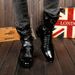 European Warm Series Spring And Autumn High-top Shoes Mid-calf Korean Style Martin Men's Pointed Toe British Fashion Fleece-lined Warm_vogvips.com