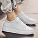 Height-increasing Men's Board Shoes Large Size Comfortable Leather Surface Casual Shoes White Shoes Casual_vogvips.com