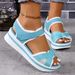 Foreign Trade European And American 43 Plus Size 2024 New Thick-Soled Cross-Border Flat Velcro Women's Beach Sandals_vogvips.com