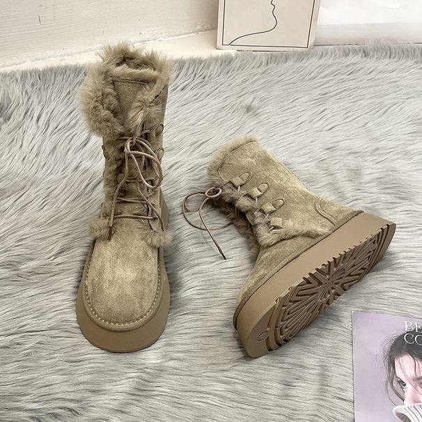 Women's Shoes Versatile Cotton Shoes For Women, New Winter Style, Niche Design, Thick Soled, Warm, Furry Boots For Women._vogvips.com