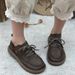 Thick Soled Le Fu New Autumn 2025 Flat Bottomed Casual Small Leather Shoes, Cotton And Linen Style Women's Singles Shoes_vogvips.com
