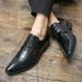 Men's British Style Dress Oxfords Leather Shoes Pointed Toe Brogue Shoes 47 48_vogvips.com