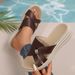 Women's Shoes Three Layer Bottom Slippers Summer Flat Bottomed Color Matching Flip Flops, Open Toed Middle Aged Women's Shoes Sandals For Outdoor Wear_vogvips.com