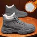 Winter Men's Work Shoes Are Trendy And Versatile, With Thick And Warm Cotton Shoes And Ankle Boots_vogvips.com