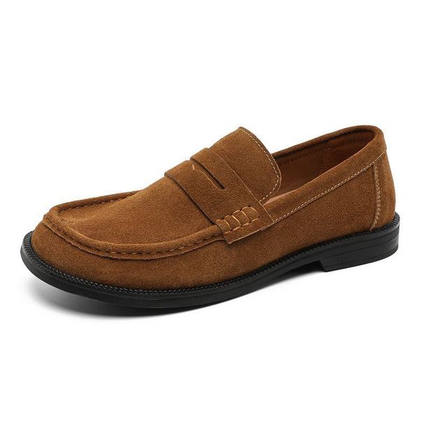 Old Money Style Men's Loafers, British Retro Breathable Slip-On Casual Derby Commuting Minimalist Leather Shoes_vogvips.com