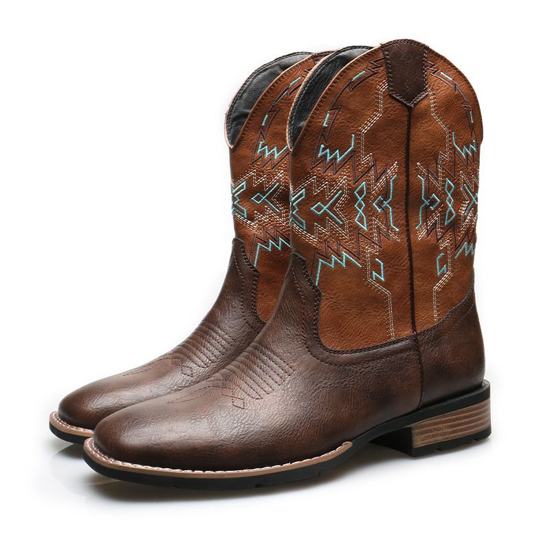 Retro Western cowboy tall knight boots man_vogvips.com