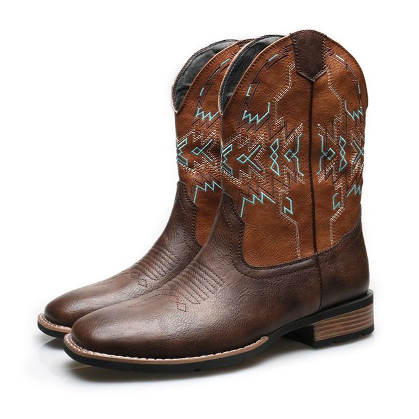 Retro Western cowboy tall knight boots man_vogvips.com