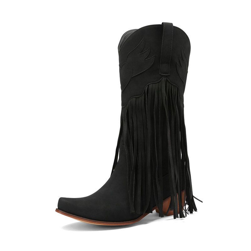 Women's Shoes Tassel Boots Retro Western Cowboy Boots 34 43 Size Retro Women's Shoes Can Be Sent On Behalf Of_vogvips.com