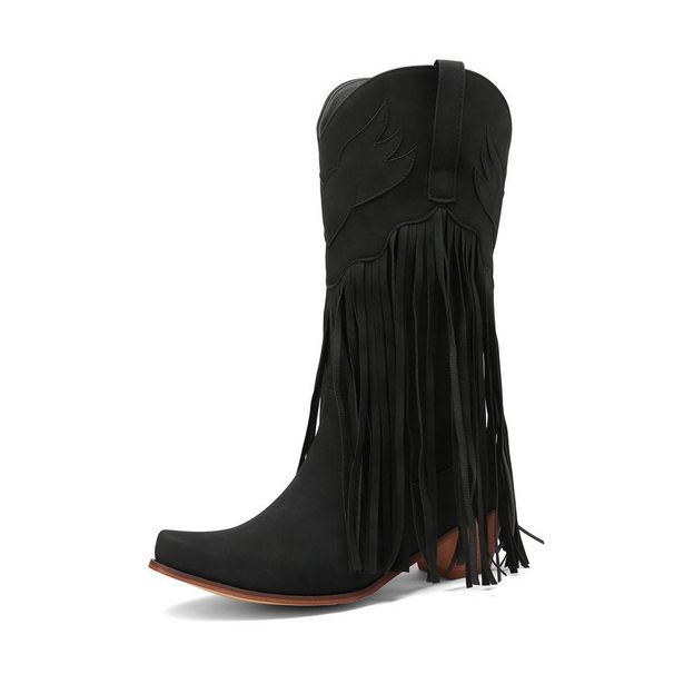 Women's Shoes Tassel Boots Retro Western Cowboy Boots 34 43 Size Retro Women's Shoes Can Be Sent On Behalf Of_vogvips.com