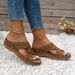New Casual Round Head Cross With Hollowed-out High Heels Women's Wedge Slippers_vogvips.com